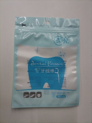 Custom Made Ziplock Packaging Bags Glossy Dental Floss Bag