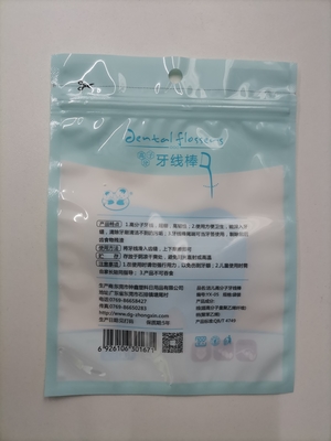 Custom Made Ziplock Packaging Bags Glossy Dental Floss Bag