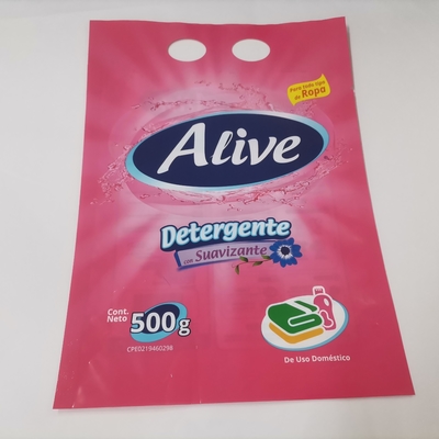 Punchable Washing Powder Packaging Bag Glossy 3 Side Seal Pouch