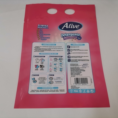 Punchable Washing Powder Packaging Bag Glossy 3 Side Seal Pouch