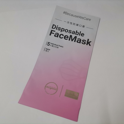 3 Side Seal Self Adhesive Bags Mask Packaging Customizable Pattern