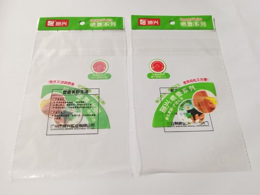 Upper Open 70microns Plastic Header Bag customized logo Wtih Sealing