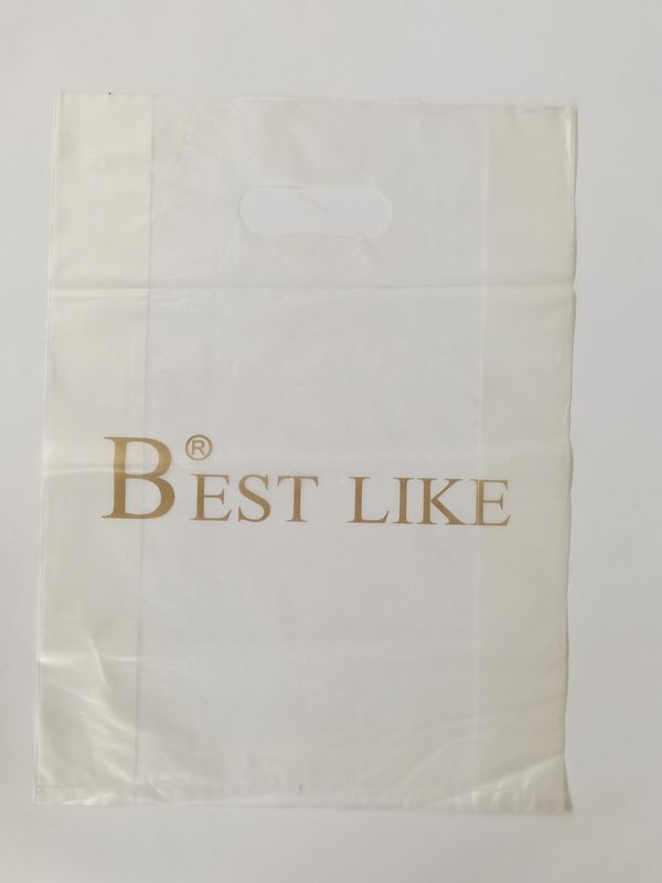 Die Cut 160mic Thick Plastic Bags With Handles Accept Customized Logo